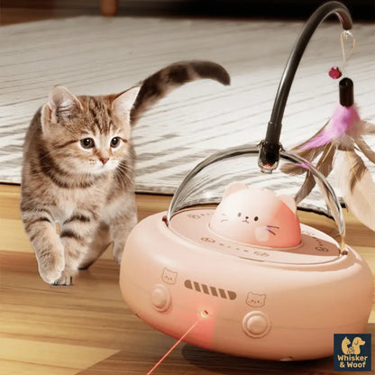 UFO Laser Cat Teaser - Smart Motion & Rainbow Light Toy